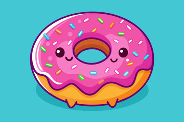Poster - A quirky donut with sprinkles and a smile