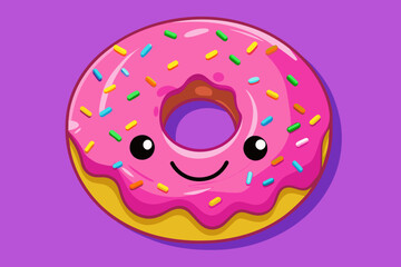 Poster - A quirky donut with sprinkles and a smile