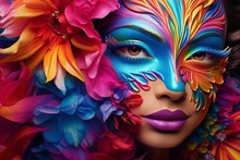 Vibrant Masquerade Carnival Color Gradients: Dazzling Spectacle