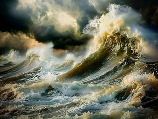 Canvas Print - stormy sea waves