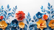 Paper Flowers Arranged on White Wall