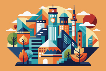 Leinwandbilder - Create an abstract icon inspired by urban landscapes and city life