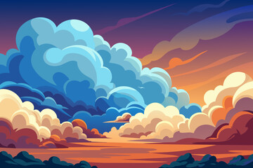 Poster - Cumulus clouds forming a dramatic backdrop