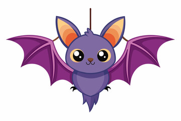 Fototapete - Cute Bat Hanging gradient illustration in white background