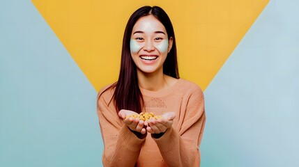 Poster - woman holding a flower