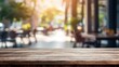 © Araya - Wood table top  on blurred interior background