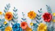 Group of Paper Flowers Adorning Wall