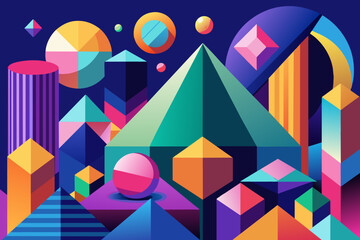 Poster - Geometric shapes and vibrant colors