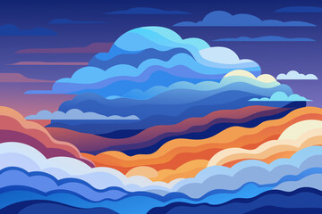 Aufkleber - Layers of clouds creating depth in the sky