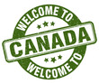 Welcome to Canada stamp. Canada round sign