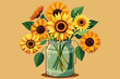 © SaroStock - Rustic sunflowers arranged in a mason jar