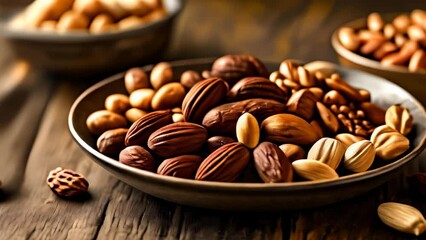 Poster -  Nutty Delight  A Bowl of Fresh Almonds