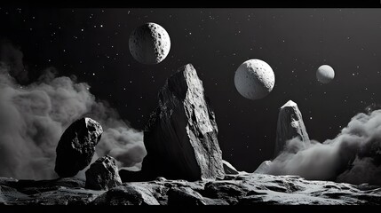 Wall Mural - moon over the desert