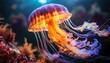 Mysterious jellyfish drifting in the sea