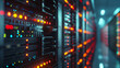 Data Center Dynamics: Network Server Room with Blinking Lights