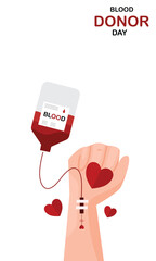 Poster - blood donor day illustration vector background Blood donation print template