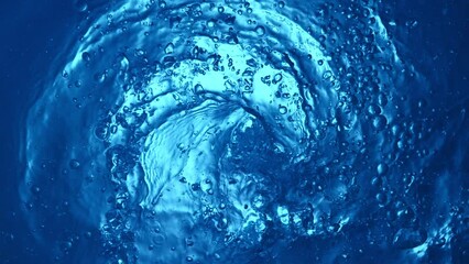 Aufkleber - Super Slow Motion of Water Whirl in Detail. Filmed on High Speed Cinema Camera, 1000 fps. Texture of Water Tunnel, Shot from Above.