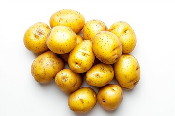 Wall Mural - potatoes on white background