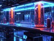 A high-tech replication laboratory with glowing vials and dynamic light trails, conveying the futuristic essence of scientific breakthroughs.