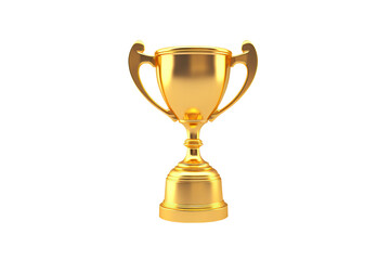 Gold Trophy on Transparent Background