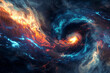 Dynamic plasma around a black hole, showcasing power in 3D cosmic visualization