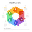 Fresh Colorful Infographic cycle Template made from solid arrows