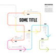 Tangle timeline Infographic template with arrows on color dotted line