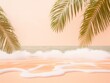 beautiful tropical beach background, peach warm color palette, Summer vacation and travel concept
