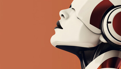Wall Mural - futuristic aesthetics and technology fusion: a close-up portrait of progress and innovation