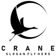 crane bird logo design vector