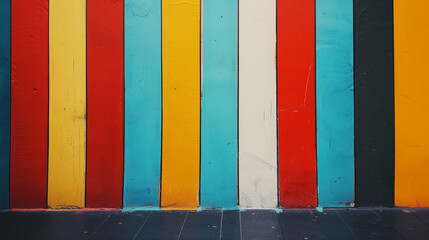 Canvas Print - colorful wooden wall