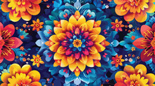 The Kaleidoscope Of Flowers Artwork For Scarffabrics