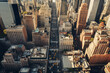 New York City street top view drone