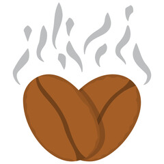 Sticker - smoke emanating from coffee roasting fills the air flat icon