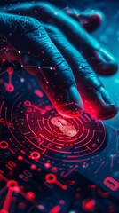 Poster - Futuristic digital fingerprint identification concept