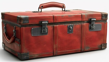 big red travel suitcase