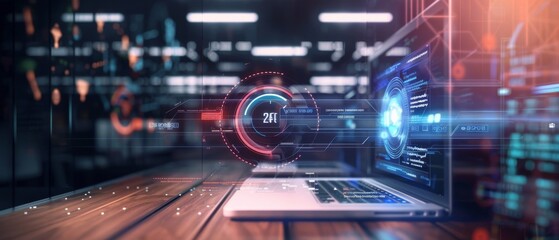 Poster - Fingerprint biometric security concept on digital screen