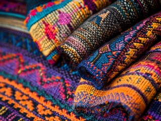 colorful mexican fabric with intricate patterns