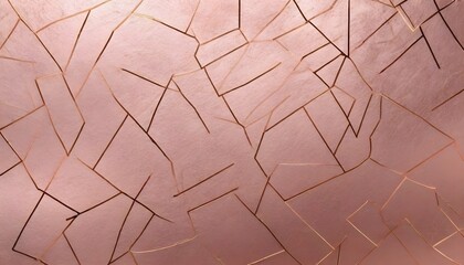 Abstract net like geometrical pattern veins smooth polished shiny rose pink gold slab plate concrete texture background sample