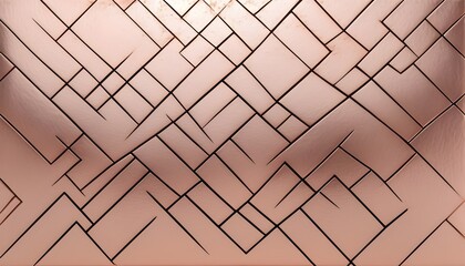 Abstract net like geometrical pattern veins smooth polished shiny rose pink gold slab plate concrete texture background sample