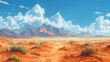 landscape with desert with sky and cloud
