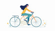Woman with a bicycle concept illustration for healthy