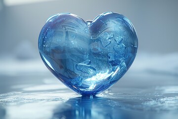 Wall Mural - Blue Heart. 