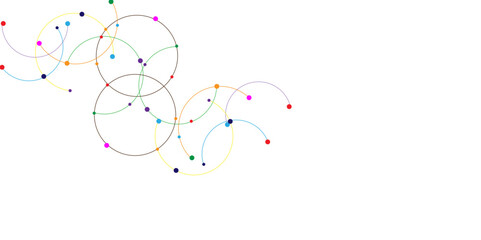 Poster - Vectors Big data visualization, Plexus circles connection for global communication, science and technology background design.