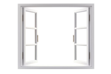 white open window isolated on transparent background.