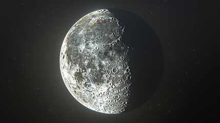 Wall Mural - moon: a 3d model of the moon in its crescent phase, showing a sliver
