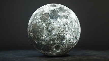 Wall Mural - moon: a 3d model of the moon in its waxing phase
