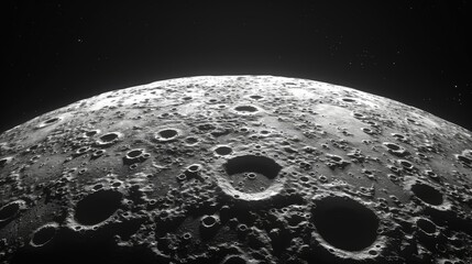 Wall Mural - moon: a 3d model of the moon's surface, highlighting its cratered and rugged terrain