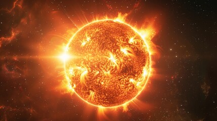 Wall Mural - Solar System: A photo of the sun, the largest star in our solar system