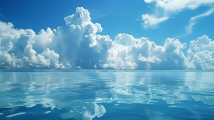 Naklejka na meble Large Body of Water Under Cloudy Blue Sky